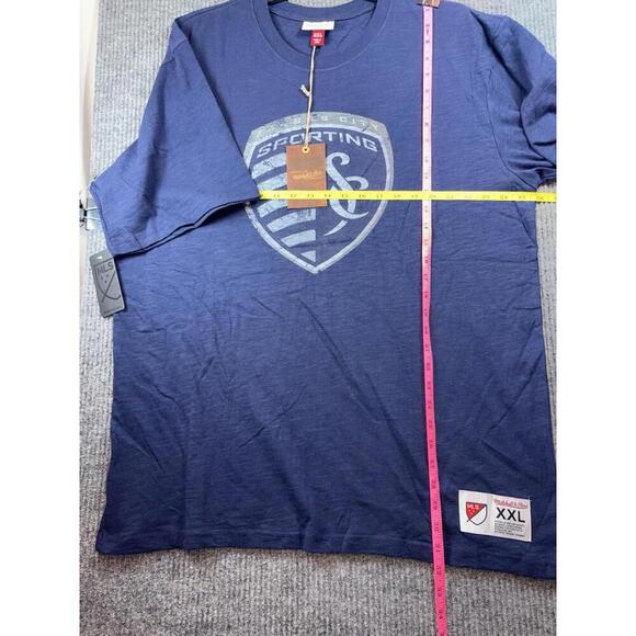Mitchell and Ness MLS Kansas City Sporting Soccer SS TShirt Mens Size 2XL Blue - Picture 10 of 15